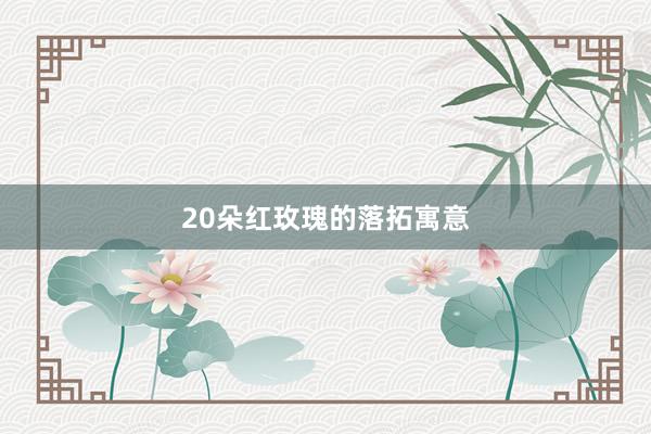 20朵红玫瑰的落拓寓意